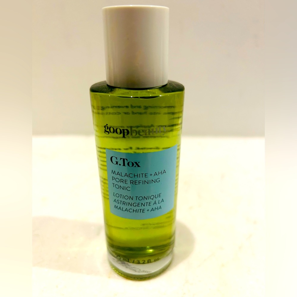 New Goop malachite and aha tonic. Tighten pores. Smooth skin
